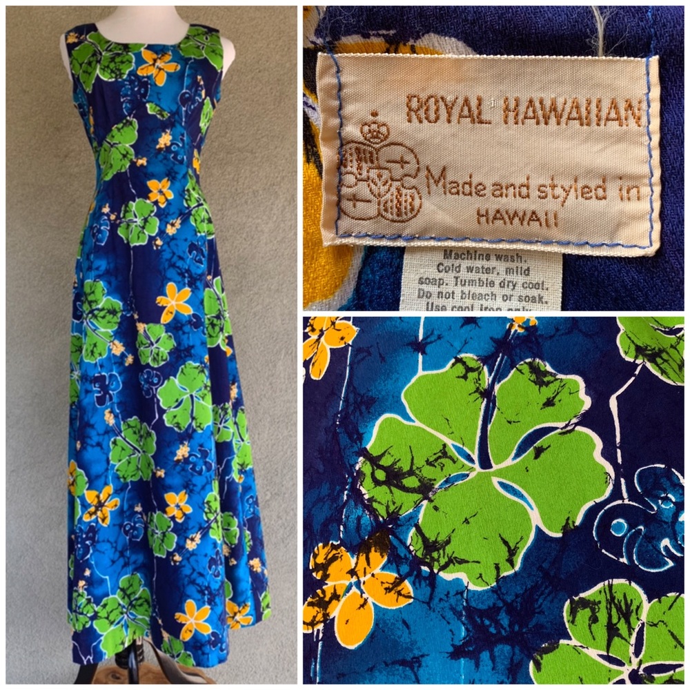 🌺 Vintage Bright Barkcloth Muumuu Maxi-Dress 🌺